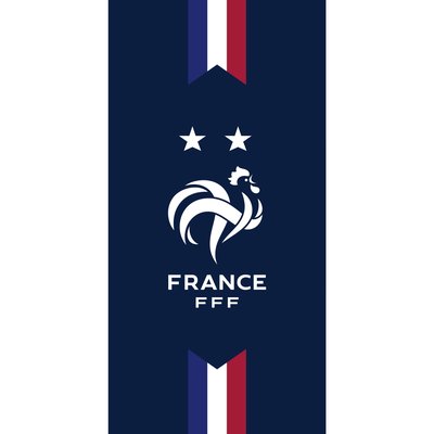 Drap de plage imprimé 100% coton, Équipe de France DEUX ÉTOILES FFF