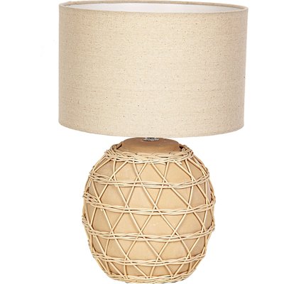 Lampe en rotin naturel avec abat jour en lin élégant RECOLLECTION
