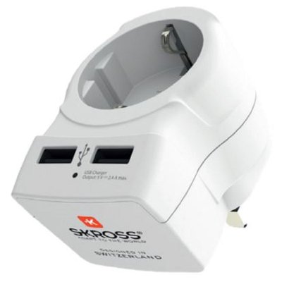 Adaptateur de voyage Europe vers Angleterre + USB SKROSS