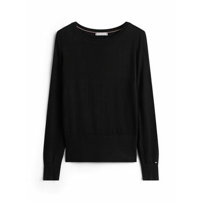Pullover mit Bootskragen und langen Ärmeln, aus reiner Wolle TOMMY HILFIGER