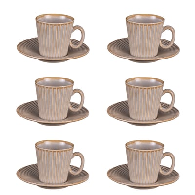 Coffret de 6 tasses à café avec sous tasses Liv TABLE PASSION