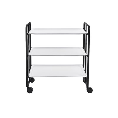 Chariot de service pliable BAUHAUS à roulettes – Métal noir, 3 niveaux DON HIERRO