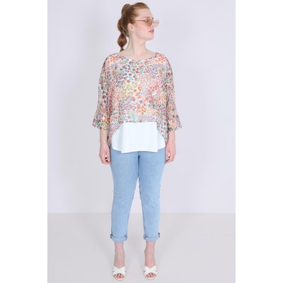 Blouse en superposition en voile imprimé JEAN-MARC PHILIPPE