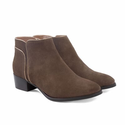 Bottines moyen talon cuir daim JULES & JENN