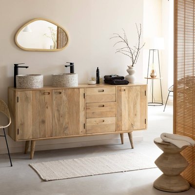 Meuble sous vasque en bois de manguier  ROWENE MADE IN MEUBLES 