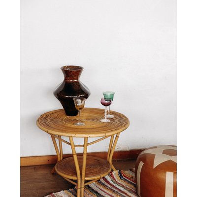 Table basse en rotin Nadine N°119 - Bon état DEBONGOUT