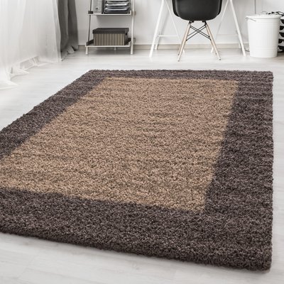 Tapis de salon shaggy bicolore OTTA NAZAR RUGS