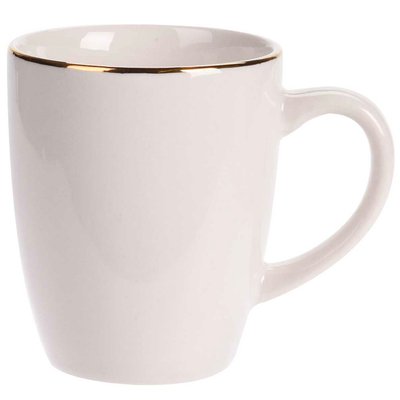 Mug en porcelaine blanche et liseré doré 34cl WADIGA
