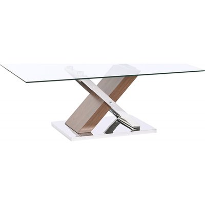 Table basse acier et bois, Moderno RECOLLECTION