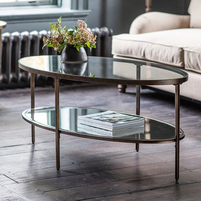 Hana Oval Glass Coffee Table SO'HOME