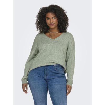 Pull maille mousseuse, col V ONLY CARMAKOMA