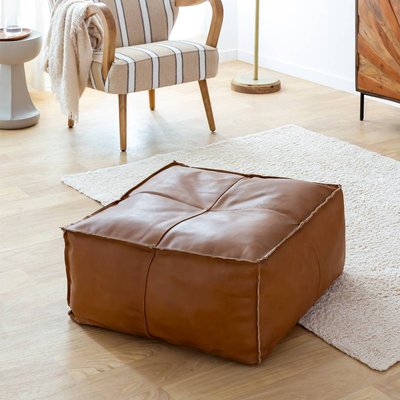 Pouf en cuir petit modèle  MINA MADE IN MEUBLES 