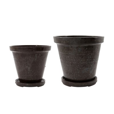 Lot de 2 pots avec plateaux Flower HOUSE DOCTOR