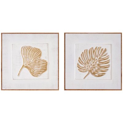 Set de 2 tableaux décoratifs reliefs sur toile 41.5x2x41.5cm WADIGA