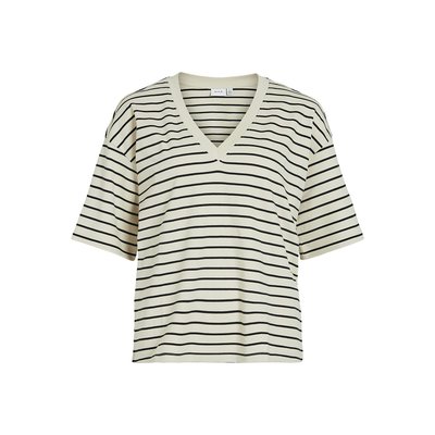 Striped V-Neck T-Shirt VILA