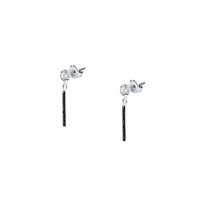 Boucles d'oreilles en argent 925, cristal et oxyde de zirconium CLEOR