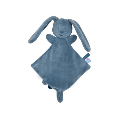 Petit doumou lapin velours doux bleu SUCRE D'ORGE