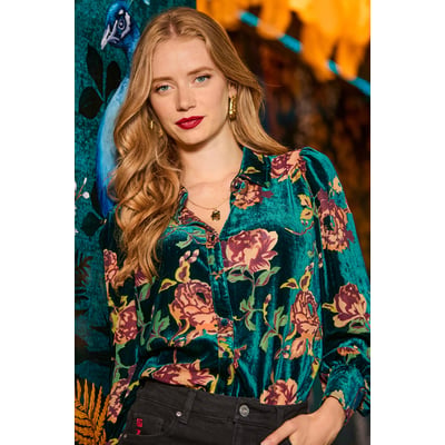 Blouse à Col en Velours Dévoré Fleuri JOE BROWNS