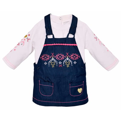 T-shirt et robe salopette jean mon c ?ur SUCRE D'ORGE