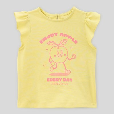 T-shirt manches courtes à volants imprimé en coton BIO GOTS BOUT'CHOU