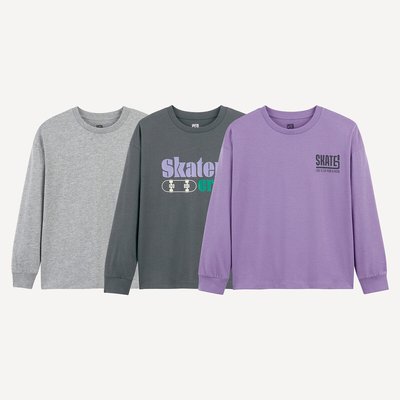 Confezione da 3 T-shirt maniche lunghe LA REDOUTE COLLECTIONS