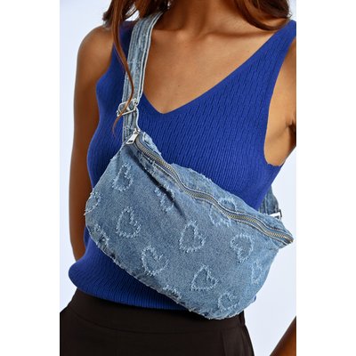 Sac banane en jean motif cœur LILI SIDONIO