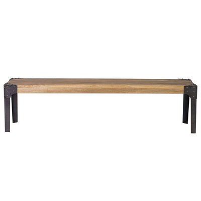 Banc industriel en bois manguier massif et métal noir L180 cm MADISON MILIBOO