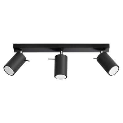 Plafonnier Acier Noir GU10 3 Ring Line EDEN