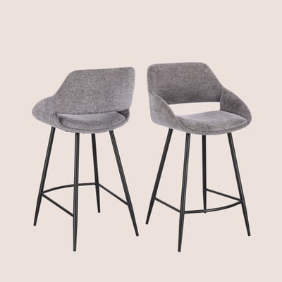 Tabourets de bar avec repose-pieds en tissu (lot de 2) - TURIN HELLIN, DEPUIS 1862