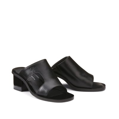 Leather Heeled Mules, Made in Europe CALVIN KLEIN JEANS