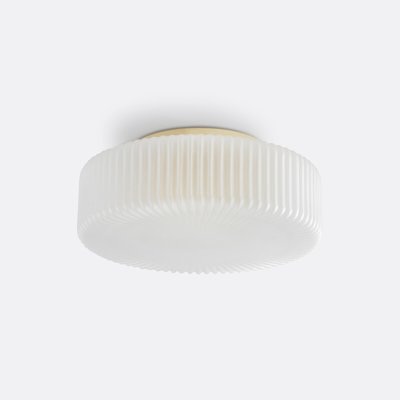 Plafonnier en verre strié opaline, Phéradé LA REDOUTE INTERIEURS