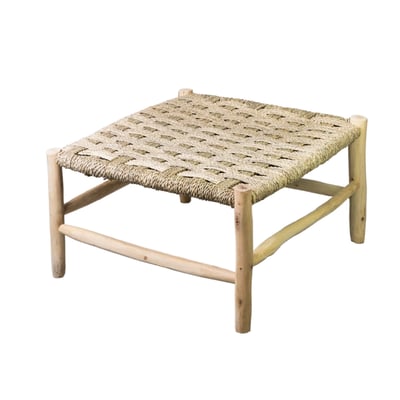 Table basse carré en corde et bois d'eucalyptus HAMO HYDILE