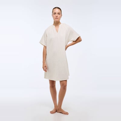 Chemise de nuit rayée en coton MONOPRIX