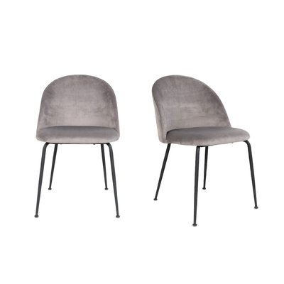 Lot de 2 chaises en velours avec pieds noirs - GENEVE HOUSE NORDIC