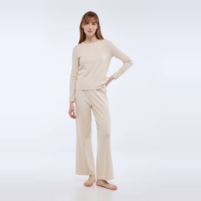 Pantalon de pyjama côtelé en coton et modal MONOPRIX
