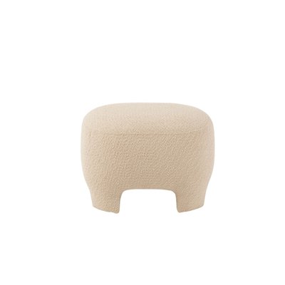 Pouf en tissu bouclette blanc cassé - EDELWEISS HELLIN, DEPUIS 1862