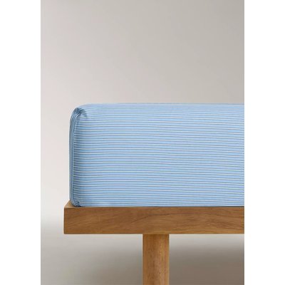 Drap-housse enfant percale rayures chemise Lit 90 cm MANGO HOME