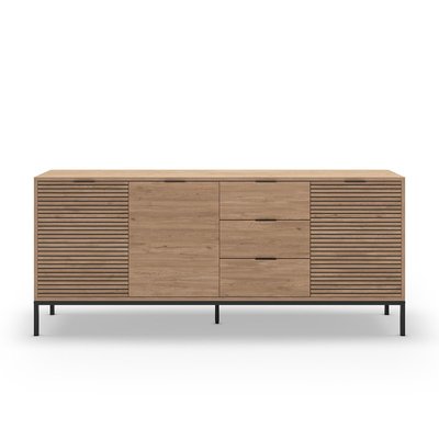 Buffet 3 portes 3 tiroirs et pieds en métal Ariel - L180 cm CALICOSY