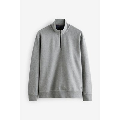 Sweat texturé à col cheminée avec zip 3/4 NEXT