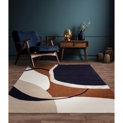 Abstract Expressive Carved Shape Rug in 100% Wool SO'HOME