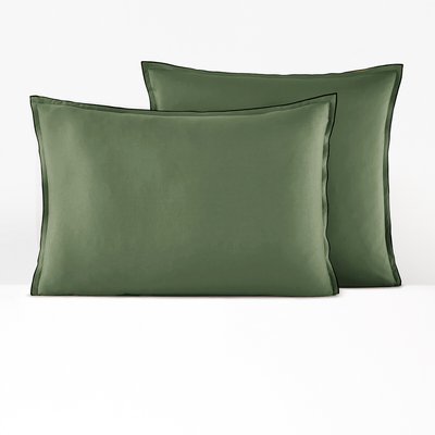 Kissenbezug Victor uni, vorgewaschener Baumwoll-Satin LA REDOUTE INTERIEURS