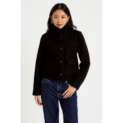 Veste droite bouclette col montant CACHE CACHE
