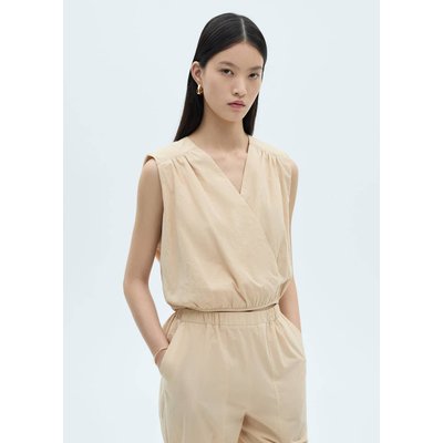 Blouse coton détails froncés MANGO