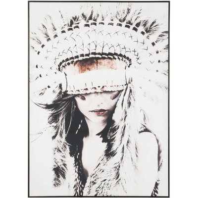 Tableau femme en bois, style ethnique RECOLLECTION