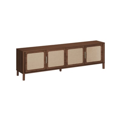 Meuble TV vintage décor bois et cannage 4 portes 160cm ETTA SWEEEK
