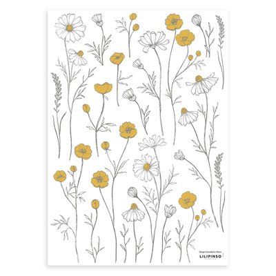 Stickers muraux fleurs CHAMOMILE LILIPINSO