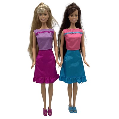 Lot de 2 poupées Barbie et Teresa Bead 'N Beauty 2003 - Bon état MATTEL