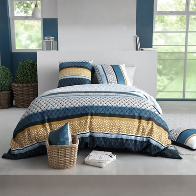 Parure de lit - Housse de couette + taie 100% Coton 57 fils EDEN