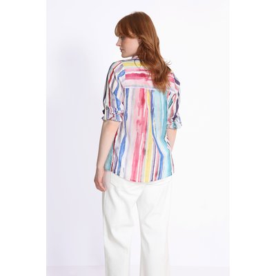 Chemise en voile de coton rayé multico JEAN-MARC PHILIPPE