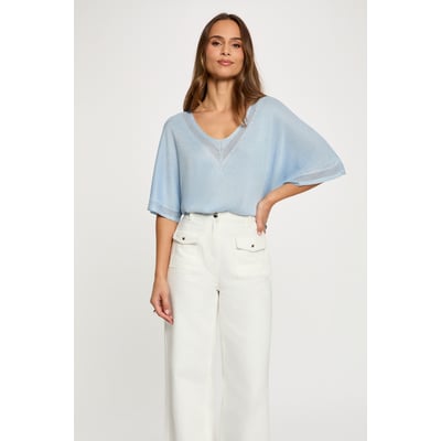 Pull col en V manches courtes MORGAN
